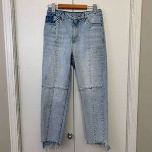 Topshop Moto Distressed High Waist Cut Off Jeans
